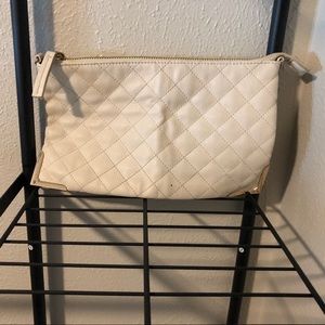 Forever 21 quilted clutch with gold details